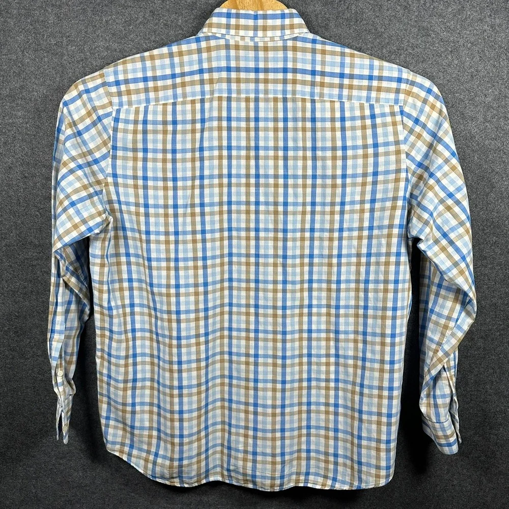 Vineyard Vines Mens Large Classic Fit Cooper Shirt Blue Brown Plaid‎ Preppy